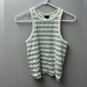 NOBO Green & White Ribbed Tank Top